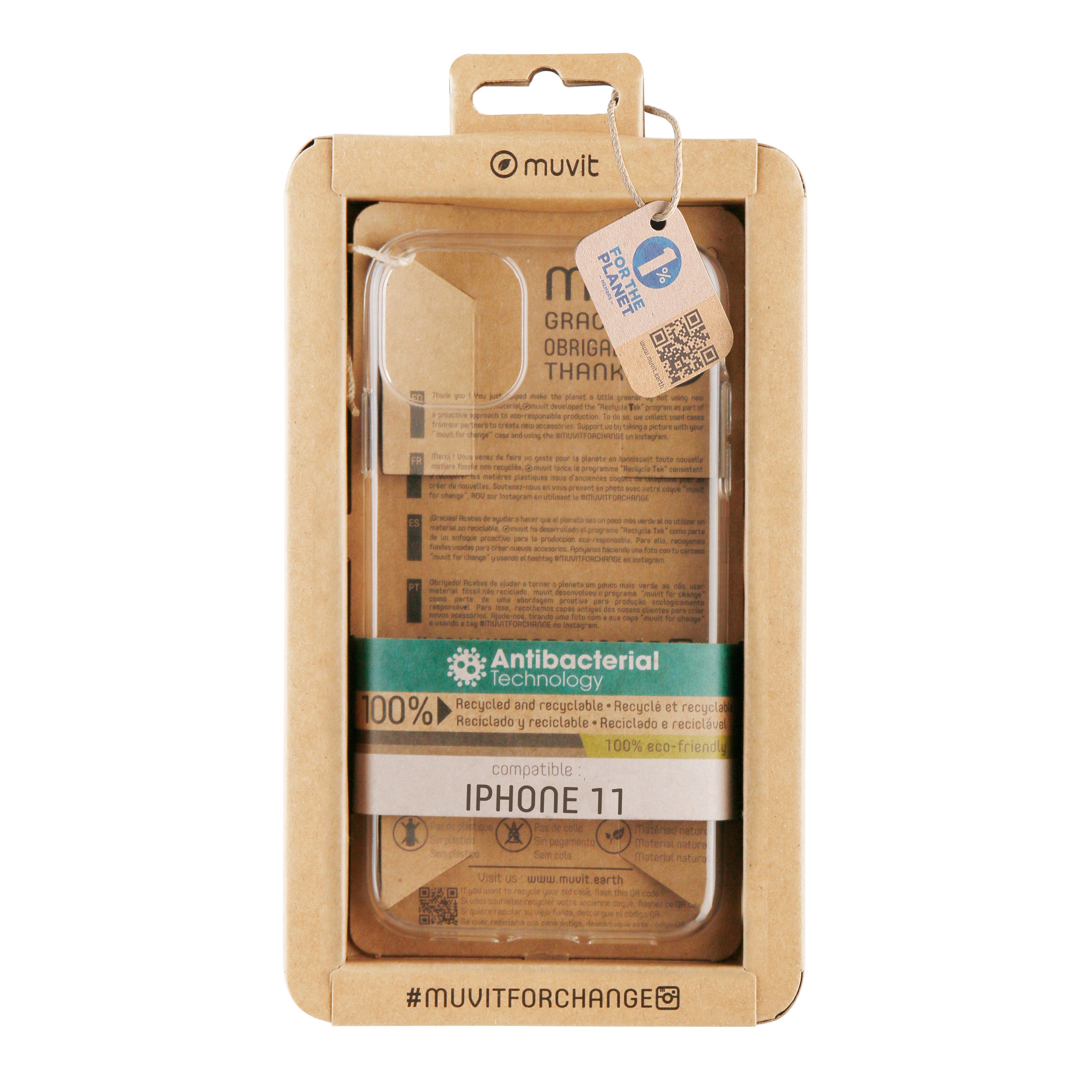 Funda muvit recycletek antibacteriana apple iphone