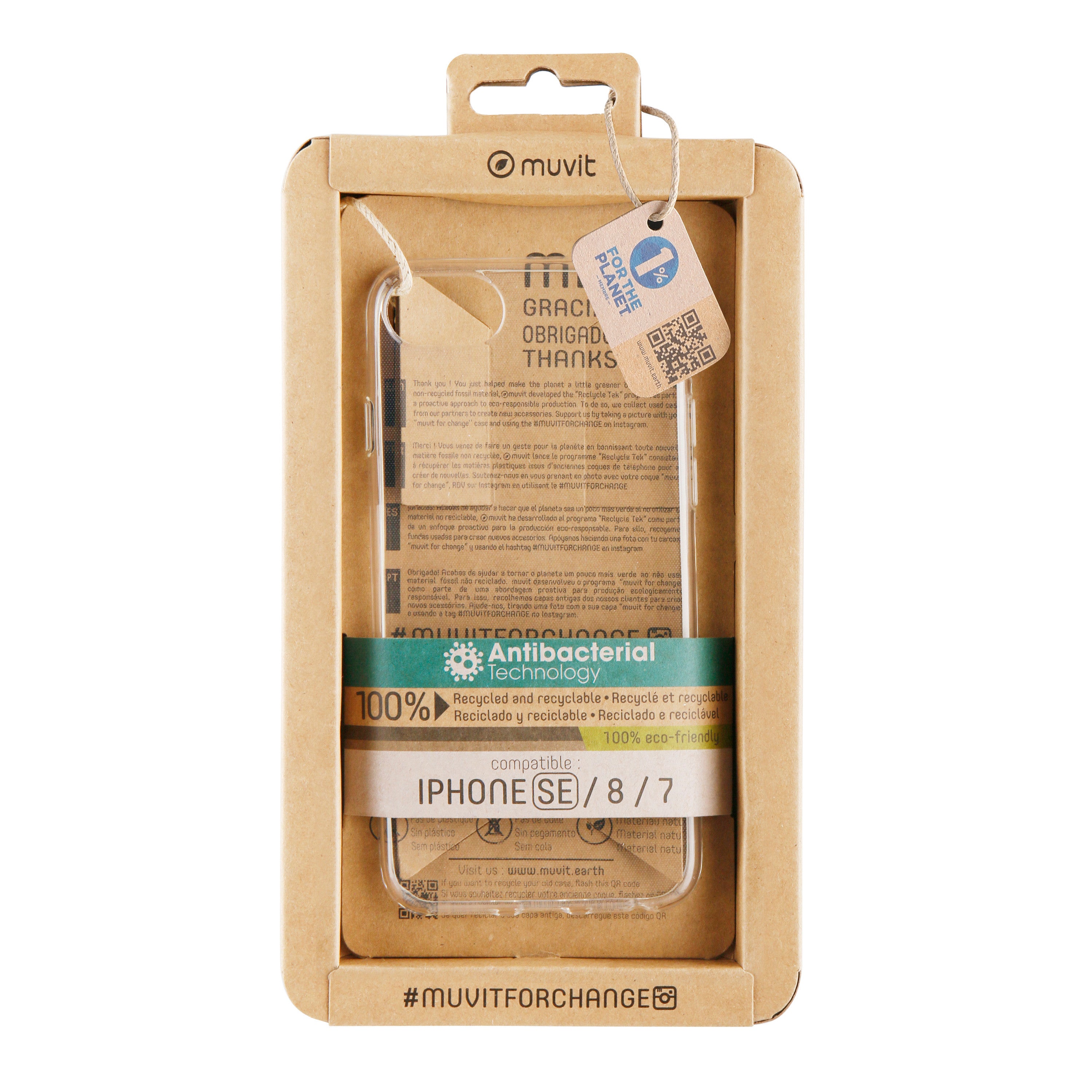 Funda muvit recycletek antibacteriana apple iphone
